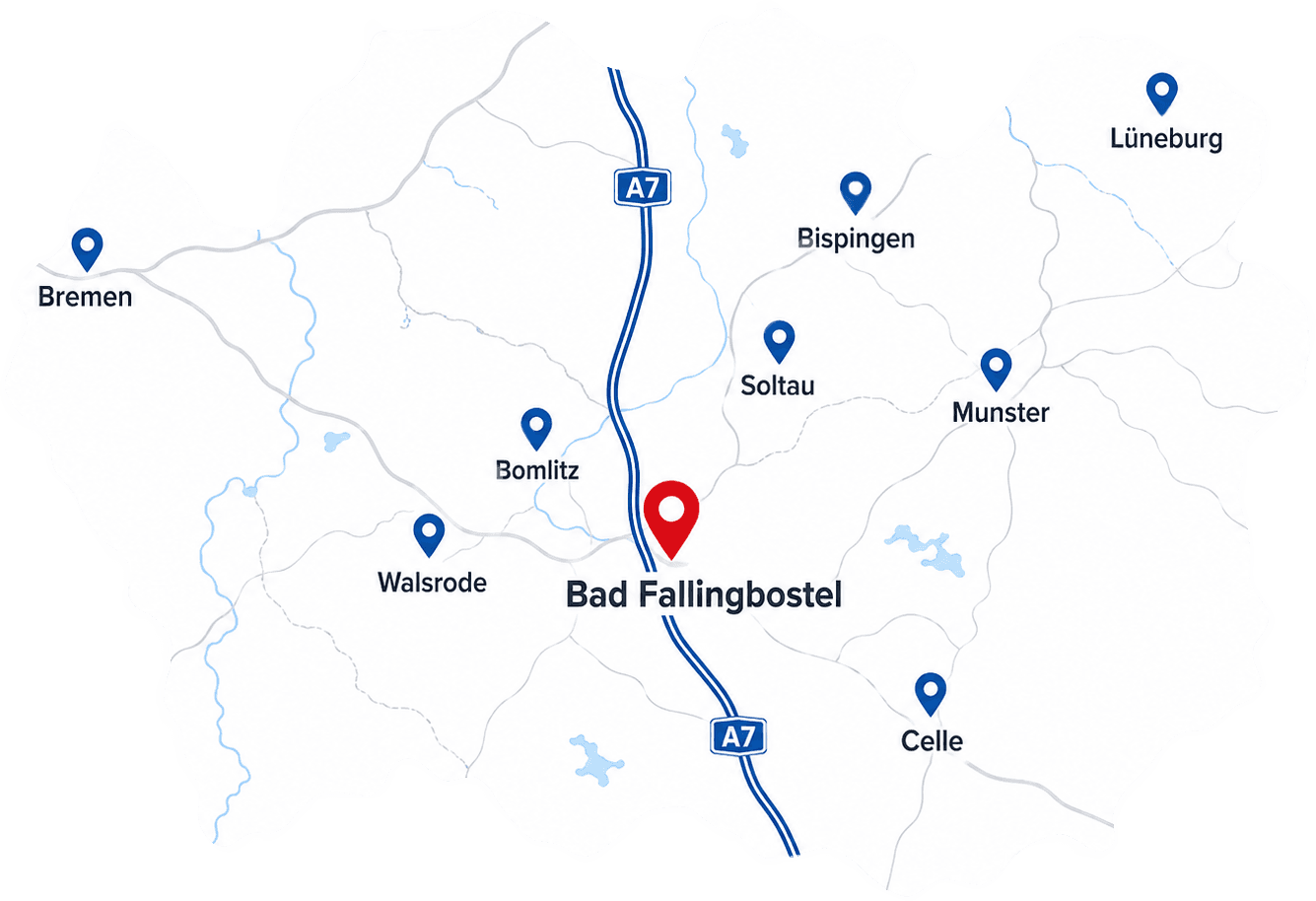 Hydrofix Einsatzgebiet rund um Bad Fallingbostel und den Heidekreis
